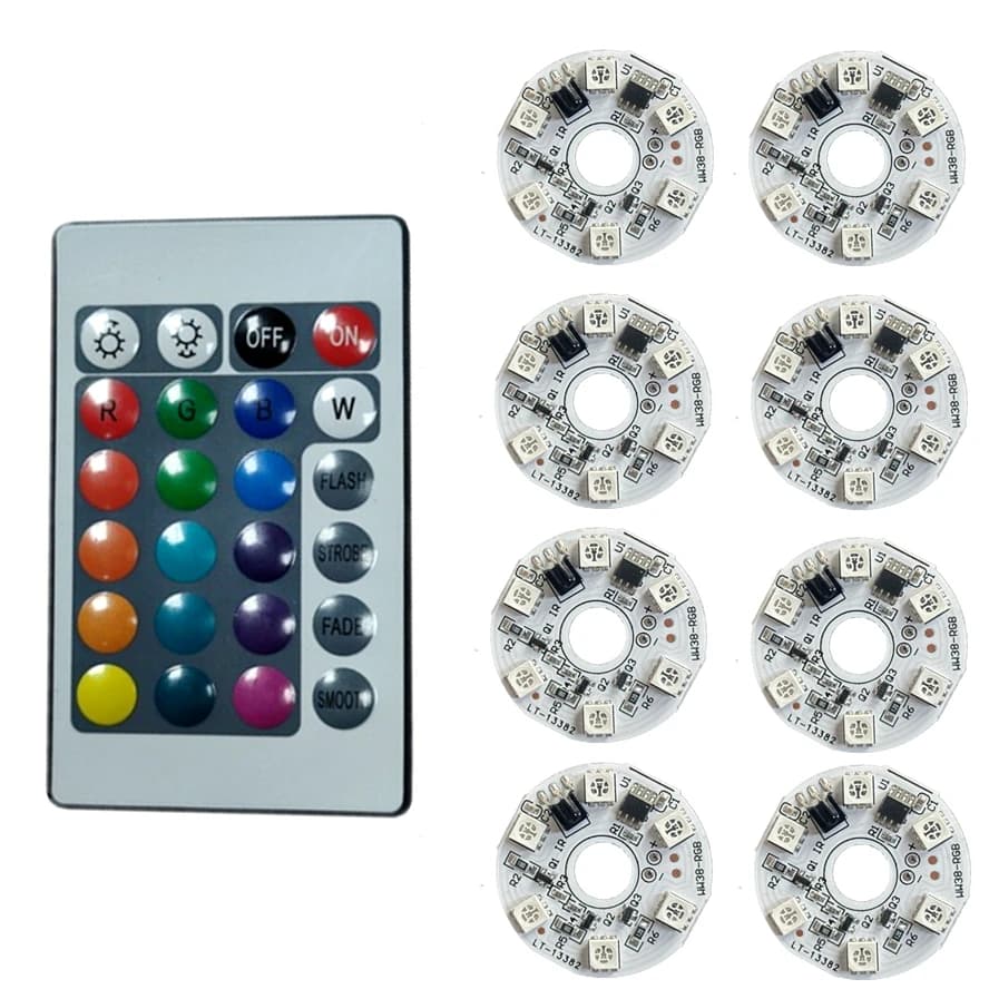 1Set 5V RGB Luci A LED Piastra di Controllo Collegamento Sorgente Colorata Auto A Distanza Senza Fili LED Interni Luce Ambientale Perline LED COB Chip