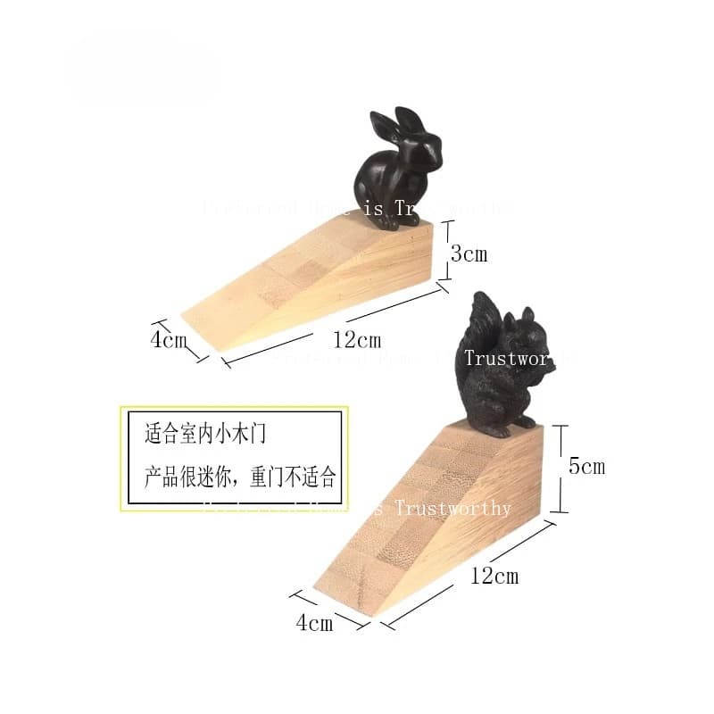 Fermaporta in legno con coniglio carino, pala anticollisione per porta superiore, decorazione domestica anticollisione con cuneo da pavimento