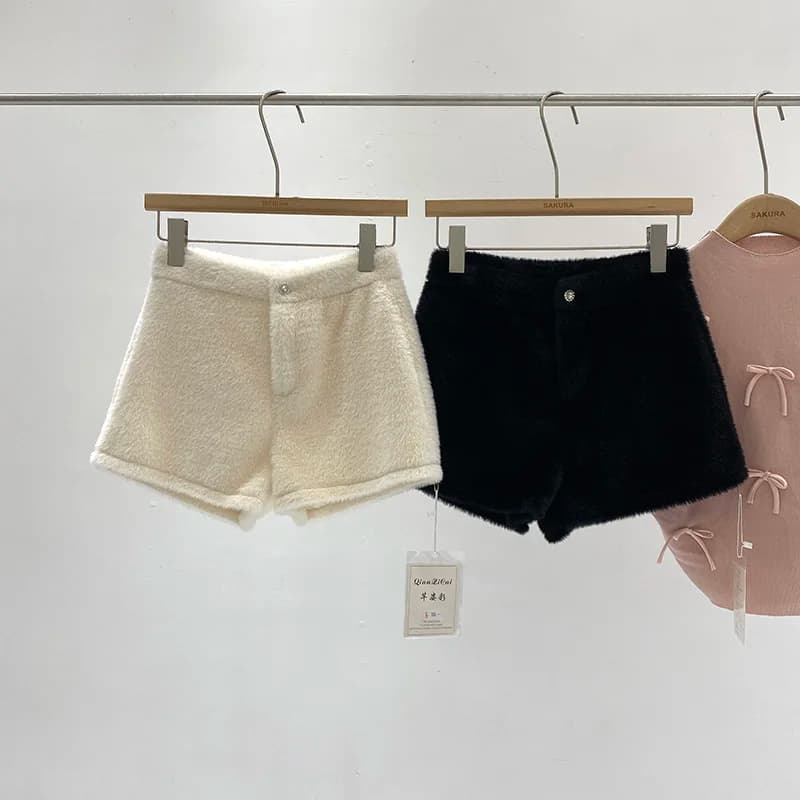 Pantaloni a Vita Alta e Gamba Larga da Donna Autunno Inverno 2024, Nuovo Stile Trapuntato a Linea A, Shorts Casual Trendy in Stile Coreano per il Lavoro, in Poliestere