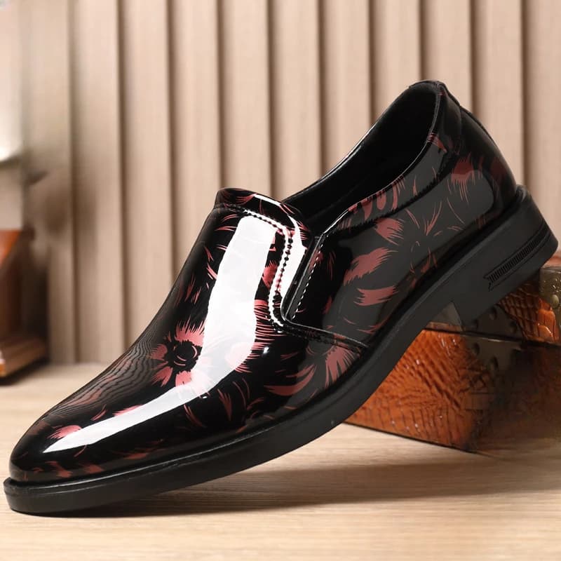 Nuove Scarpe in Pelle da Uomo 202 con Motivo Floreale, Scarpe Formali di Lusso, Oxford da Ufficio, Mocassini da Cerimonia