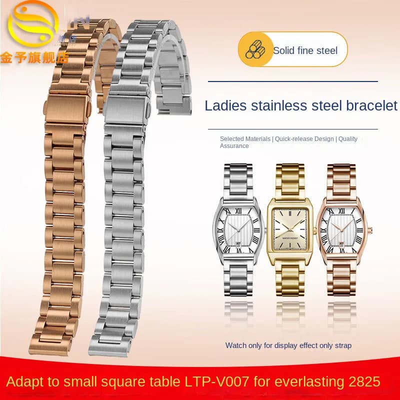 Bracciale da 14mm per cinturino per orologio Casio donna SHE-4539 SHE-4048 LTP-V007/1391 cinturino in acciaio inossidabile catena per orologi in oro rosa
