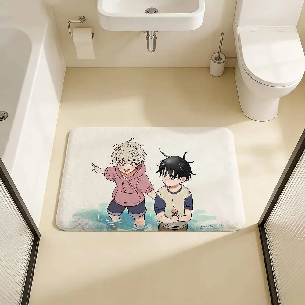 Comic Low Tide In T-Twilights Bathroom Mat Anti-slip Absorb Water Long Strip Cushion Bedroon Mat Welcome Doormat