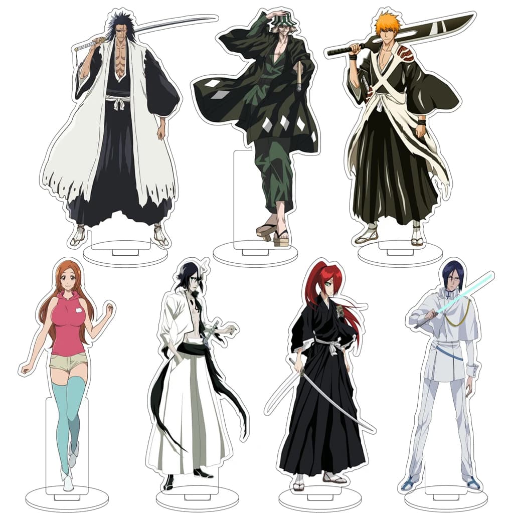 Statuette in Acrilico da 16CM dell'Anime BLEACH: Kurosaki Ichigo, Hitsugaya Toshiro, Kuchiki Rukia, Ishida Uryuu, Inoue Orihime