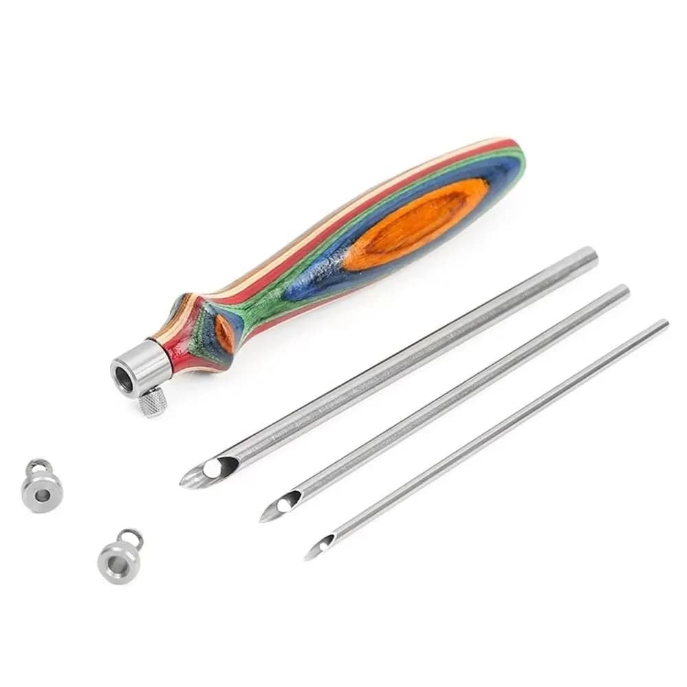2.5mm/3.5mm/5mm Punch Needle Set Wooden Handle Creative Embroidery Stitch Pen Professional DIY Craft Punch Stitching Kit