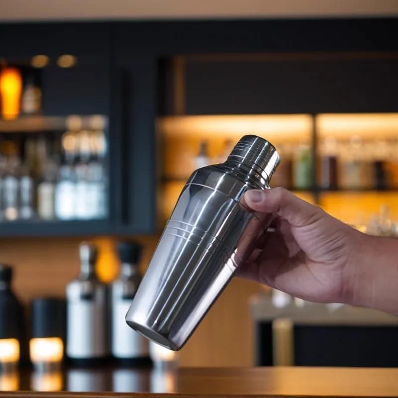 Bar in stile europeo Uso speciale Acciaio inossidabile 304 Squisita bottiglia di mixologia Shaker per cocktail avanzato Shaker a tre sezioni