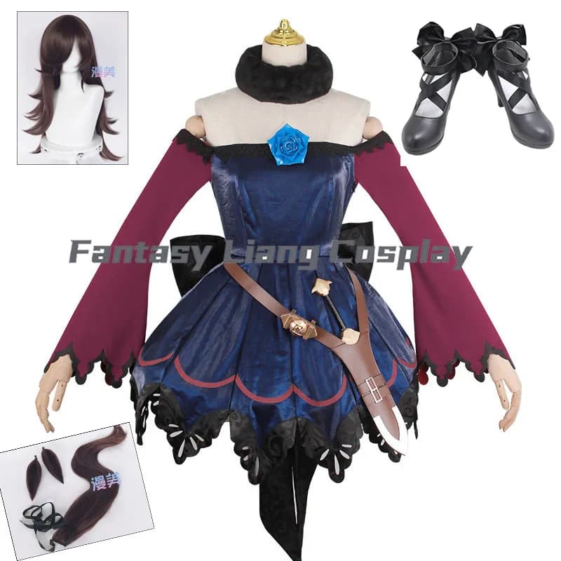 Cosplay Costumes Pretty Derby Rice Shower, Wig, Fighting Dress, Lovely Dress for Women, Outfit for Role Games, Halloween, Carnival and Holidays