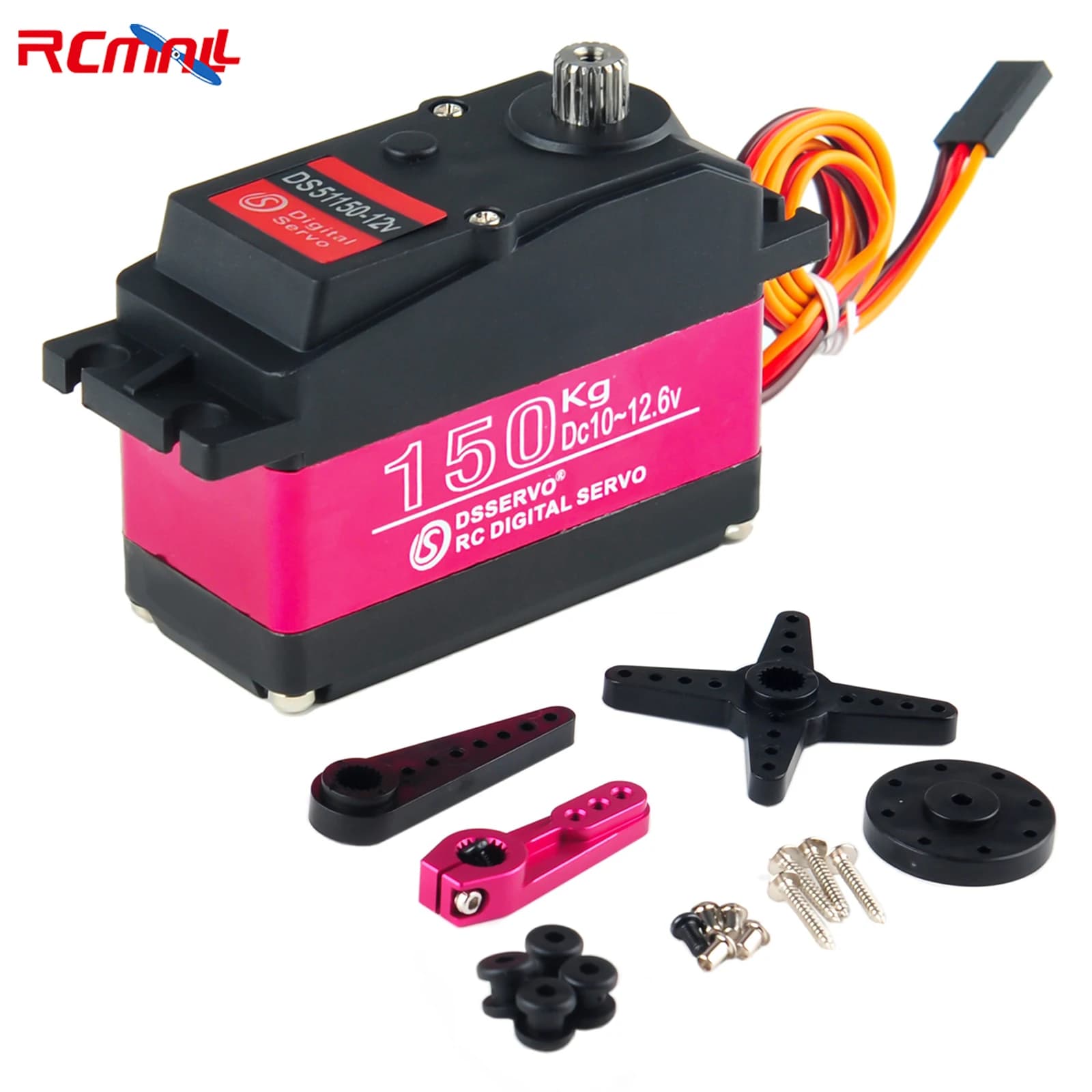 DS51150 150KG 12V Servo digitale 180/270 gradi IP66 ad alta tensione con Servo braccio 18T Full Metal Gear RC Servo per RC Car Robotic
