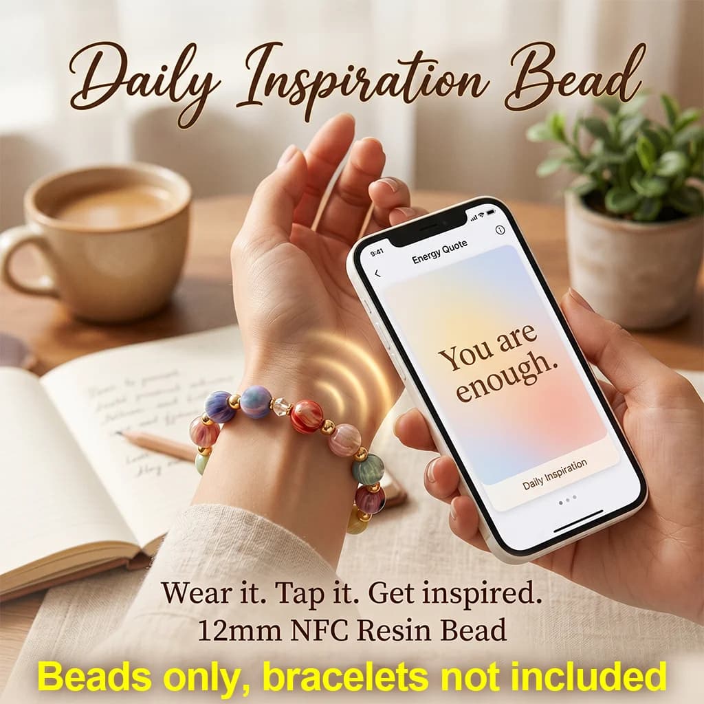 12mm NFC Smart Beads ICODE SLIX Chip Programmable Tag Tap to Share vCard URL WiFi Rewritable for DIY Jewelry Bracelet Necklace