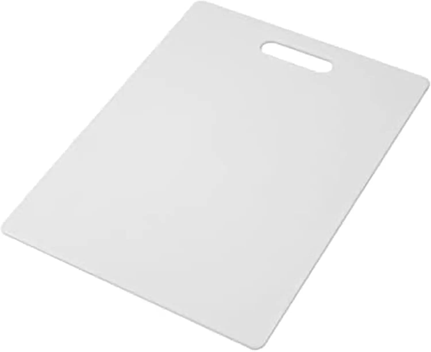 Tagliere Grande in Plastica 11x14 Pollici, Lavabile in Lavastoviglie, con Manico, Bianco