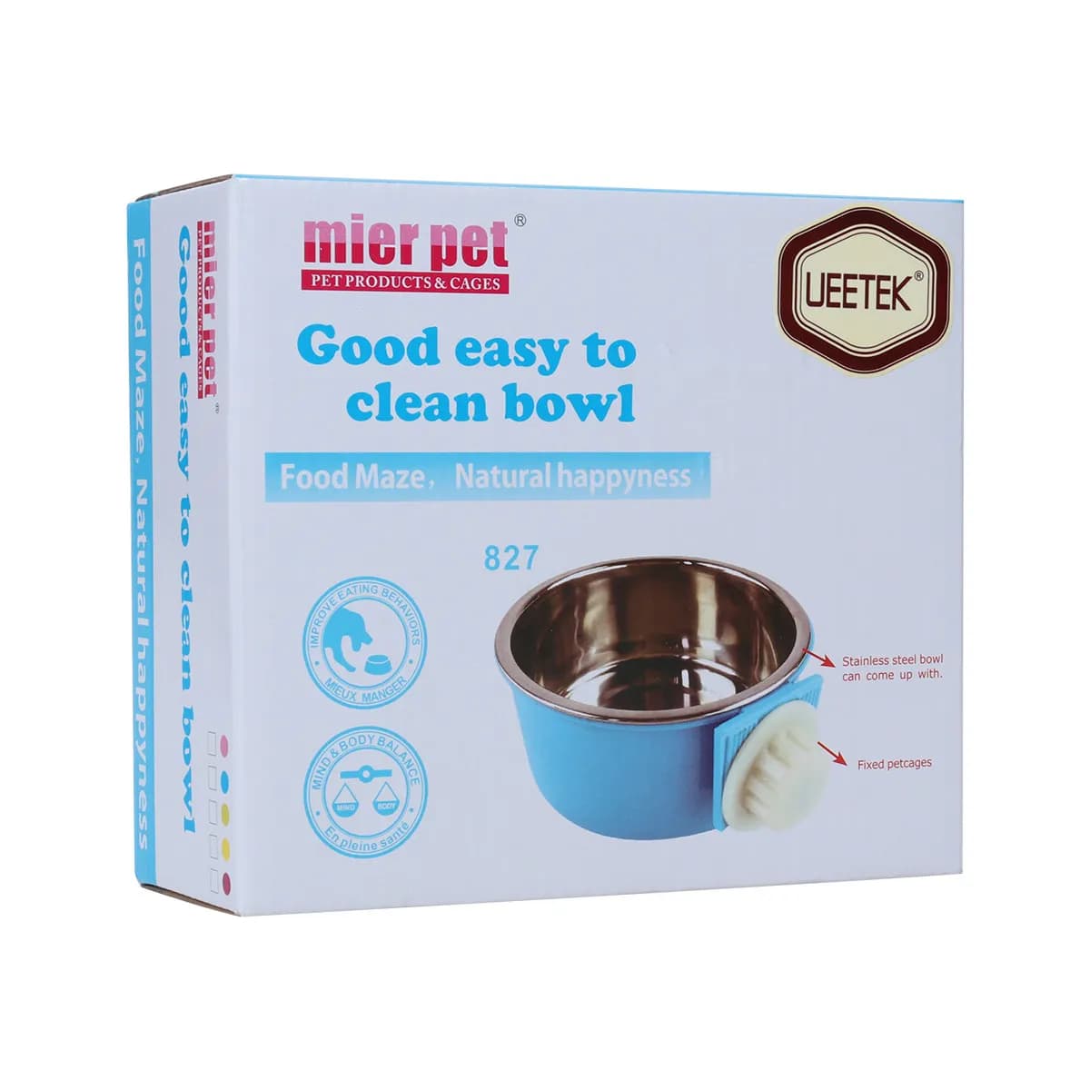 2 in 1 Stainless Steel Pet Hanging Cage Bowl Small Animal Food Water Container Dog Cat Feeding Bowl Rust Resistant