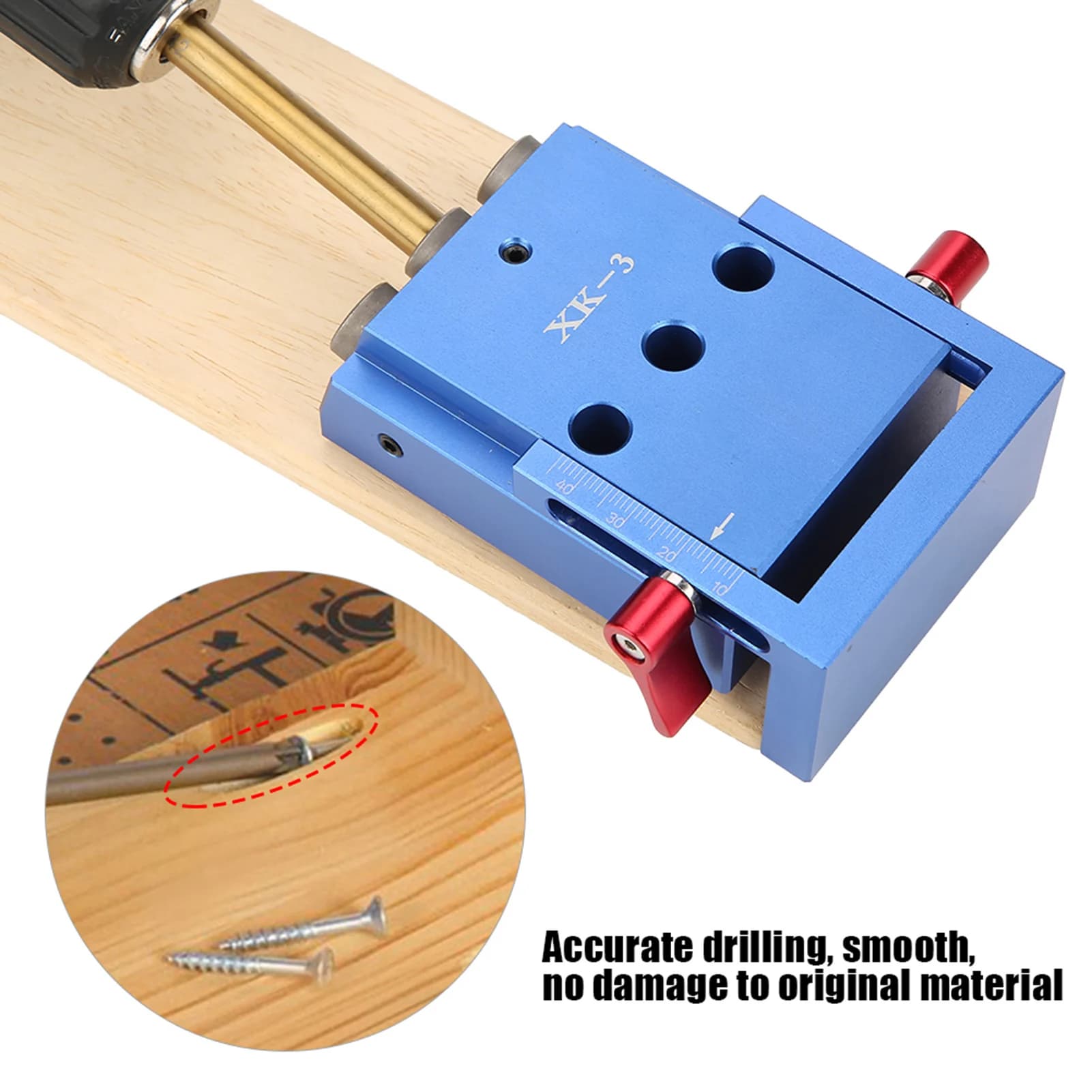 Kit di Foratura per Legno, Set di Punte Oblique, Strumento di Posizionamento e Localizzazione, Trapano per Fori