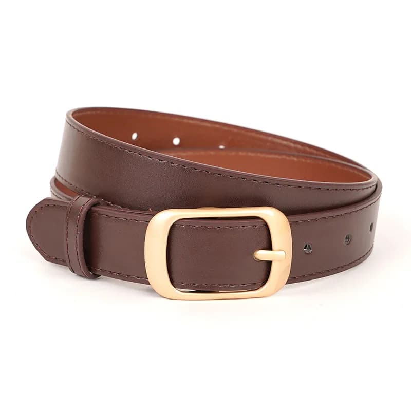 Cintura da donna Cintura versatile di fascia alta Cintura in pura pelle bovina Semplice fibbia ad ardiglione Cintura jeans decorativa alla moda