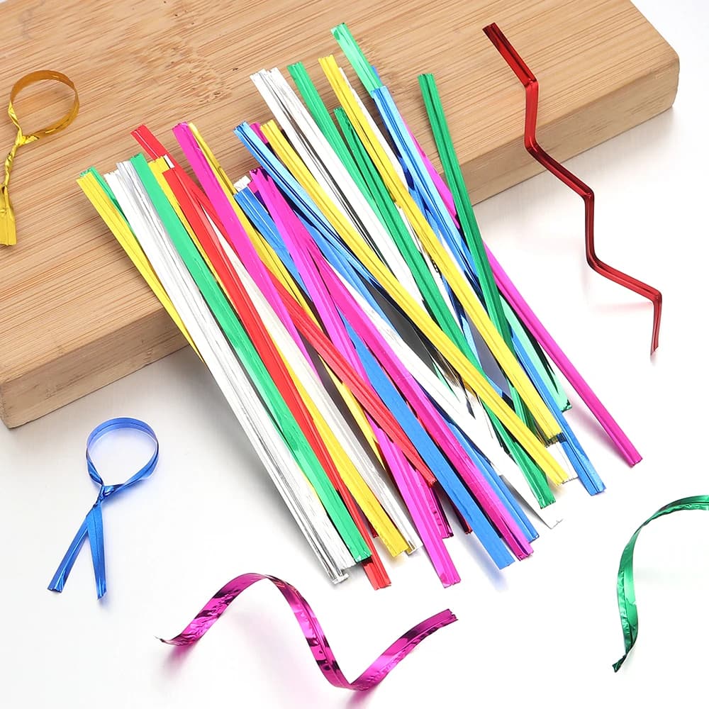 760 pezzi di plastica ferro twist tie colorato multi-dimensione filo di tenuta filo di rilegatura per caramelle lecca-lecca biscotti cibo regalo confezione per feste