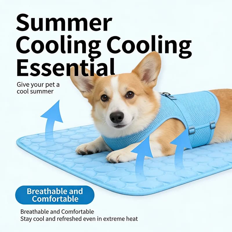 Tappetino Refrigerante Estivo in Seta Ghiacciata per Animali Domestici, Impermeabile, Antiscivolo, Lavabile, Cuscino per Divano, Accessori per Letti Rinfrescanti per Cani e Gatti