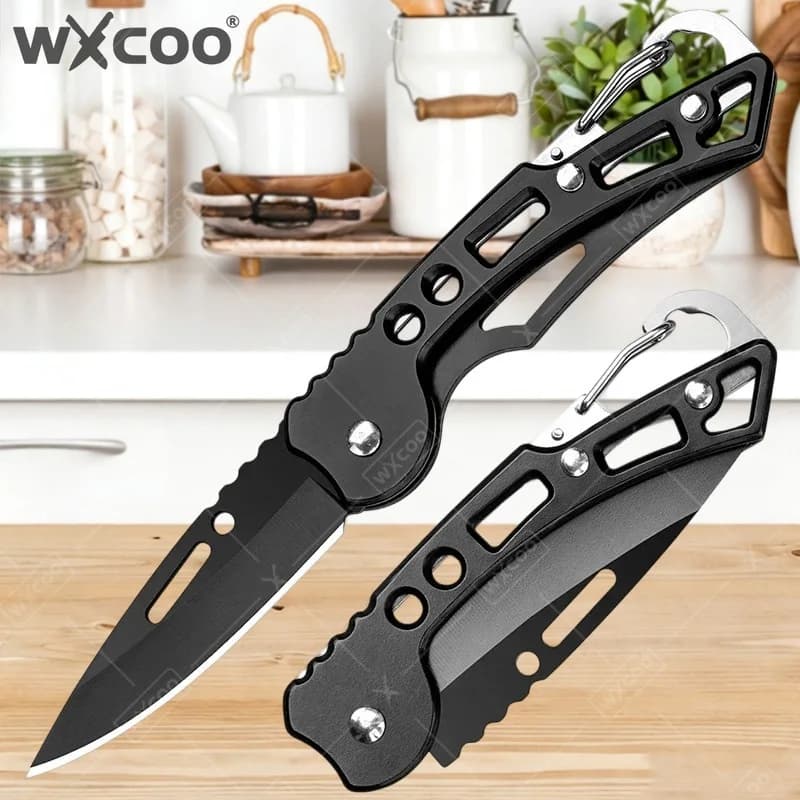 WXCOO Coltello Sbucciatore Multifunzione da Cucina, Coltello Tascabile Pieghevole in Acciaio Inossidabile per Disossare e Frutta, Accessorio da Cucina