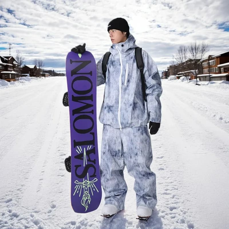 2025 Nuovo Inverno Fuori Set di abbigliamento sportivo da uomo Oversize Moda Donna Singola doppia tavola Caldo impermeabile Respiro Tute antivento