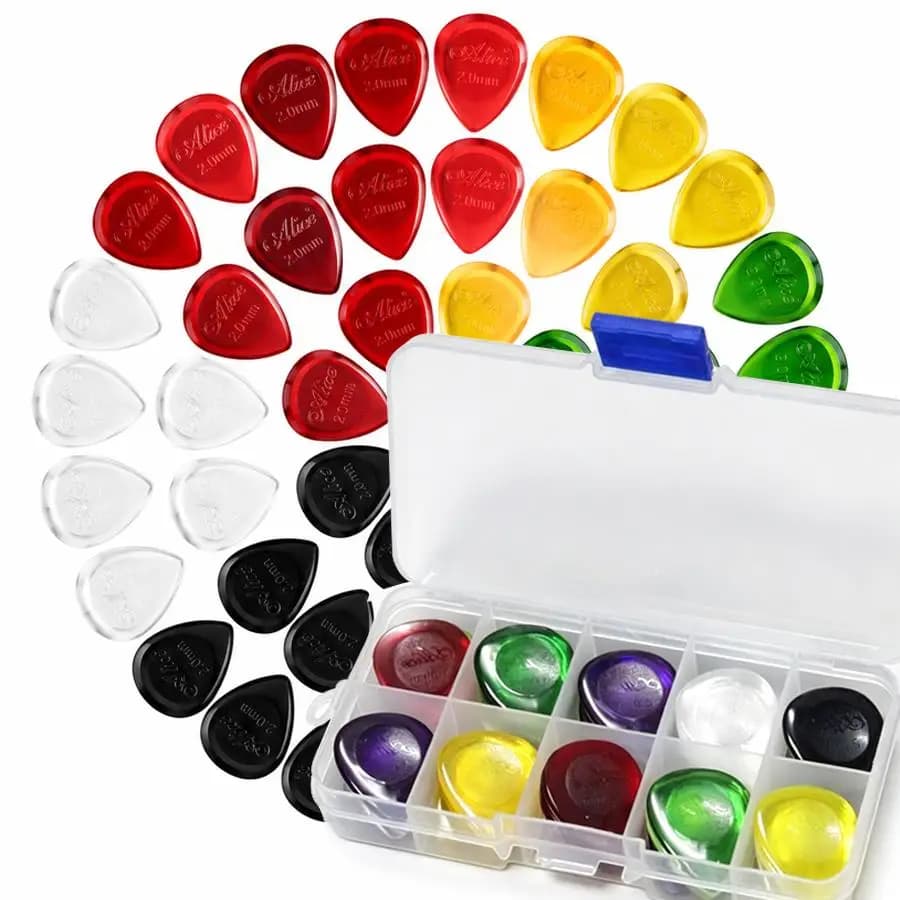 5/10/30pcs Transparent Guitar Picks, Smooth Celluloid String Instrument Plectrums for Acoustic Guitar, Ukulele & Bass XJM