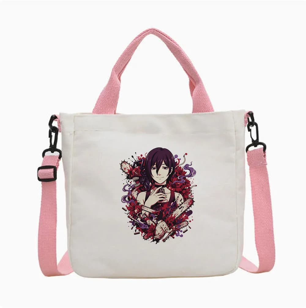 Chainsaw Man tote bag reusable torba na zakupy shopping grocery einkaufstasche woman