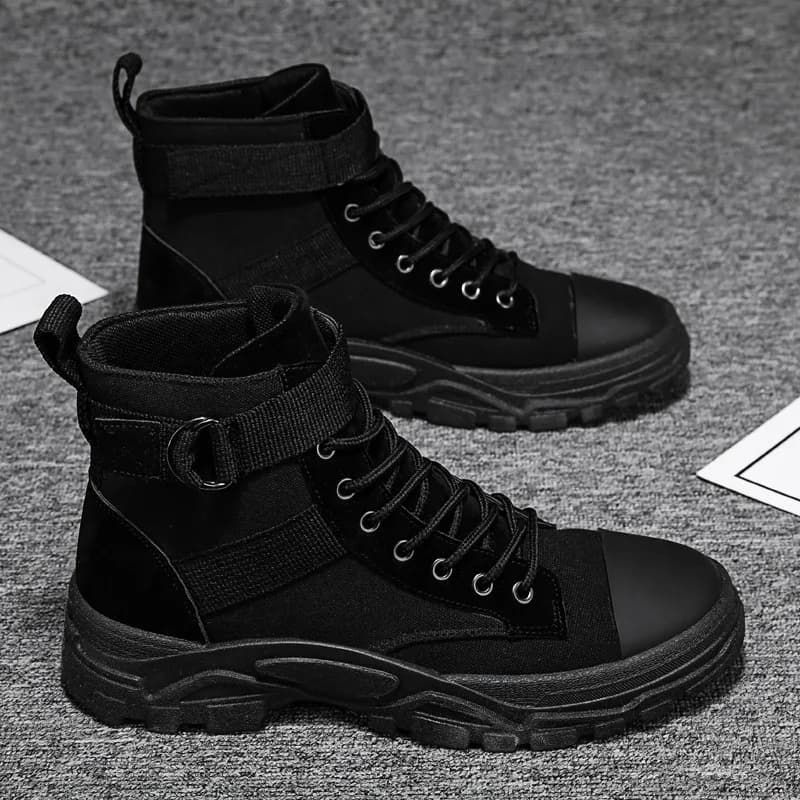 Stivali da uomo 2024nuovo stivale di tela traspirante stivali da trekking antiscivolo per uomo scarpe da ginnastica stringate stivali alti per utensili Botas Masculinas