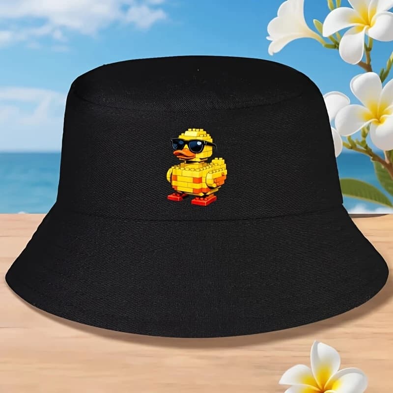 Funny Duck Brick Master Builder Block Building Brick Builder Bucket Hat \[Unisex Men] Streetwear Bucket Hat