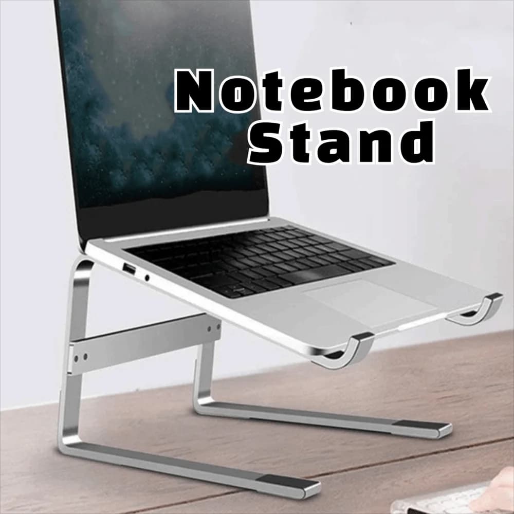 Supporto Universale per Laptop a Doppio Strato in Ferro, Base Ventilata Rimovibile per Computer, Rialzo per Notebook da Scrivania