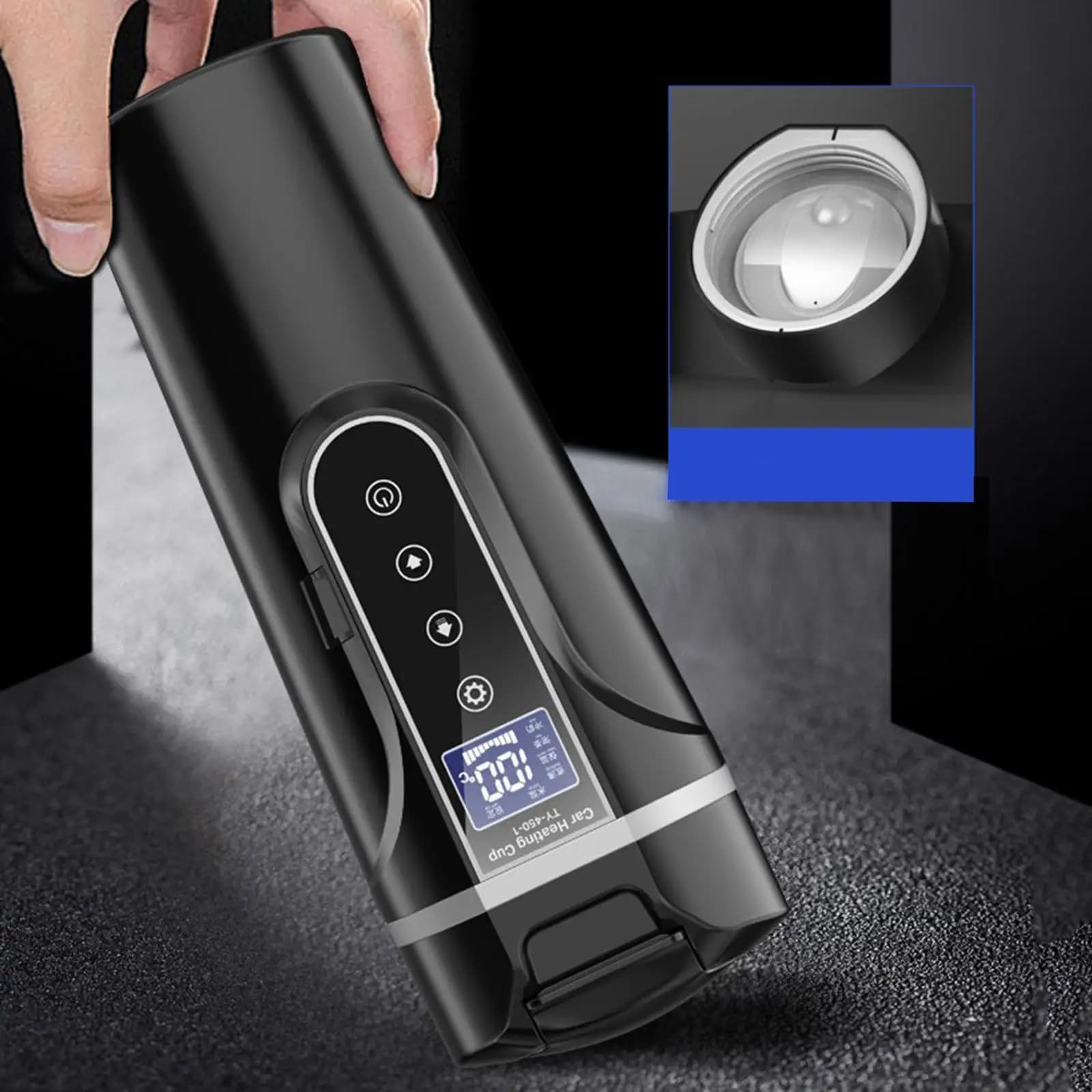 Bollitore Elettrico da Auto con Display Digitale e Controllo Touch 12V/24V per Viaggi
