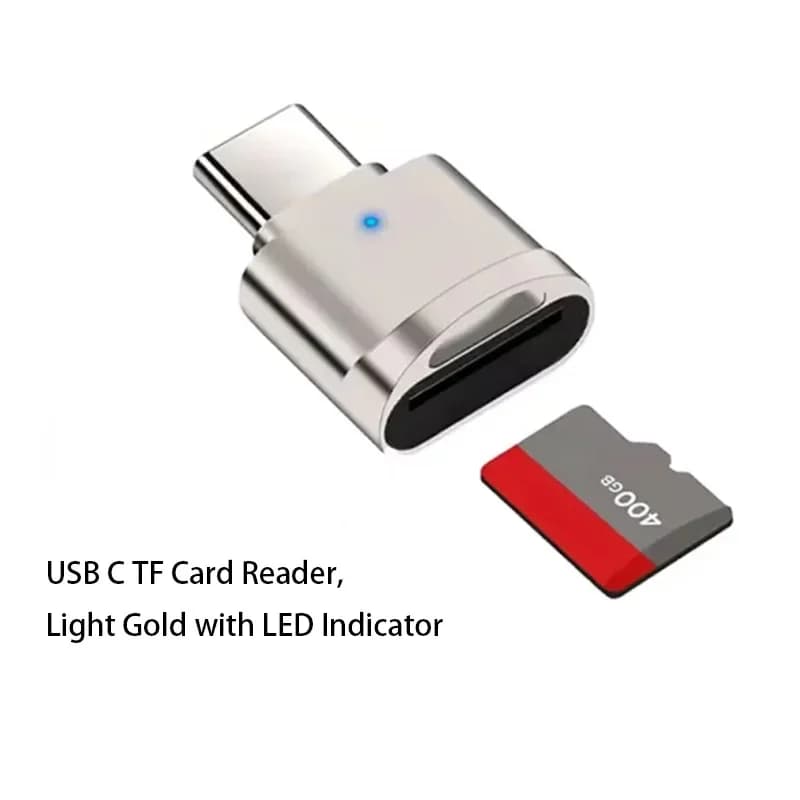 Lettore di Schede TF USB-C con Indicatore LED, Trasferimento Dati ad Alta Velocità, Plug & Play per MacBook, Laptop, Telefono