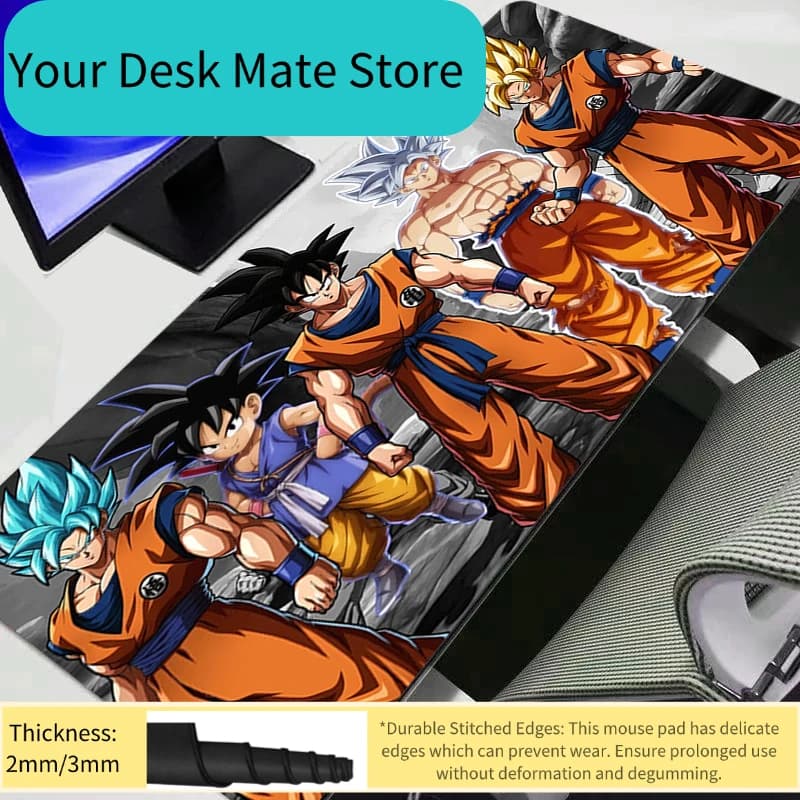 Tappetino per Mouse da Gaming Dragon Ball Z DBZ, Grande Mousepad per Computer, Tappetino da Scrivania PC Anime, Accessori per Tastiera Gamer, Tappeto Durevole per Tavolo