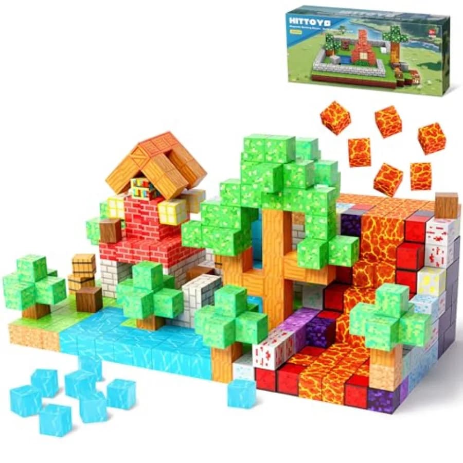 Magnetic Blocks 100PCS Building Blocks for,Magnetic Tiles Build Set, Magnetic Cubes Toys Games Christmas Birthday Gifts for Boy