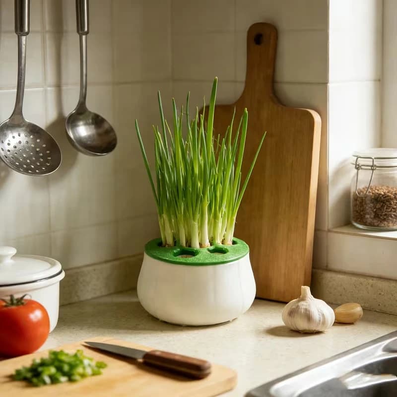 Vaso per la Rigenerazione di Cipollotti Stampato in 3D, Stazione di Propagazione Idroponica per Giardinaggio Interno e Domestico