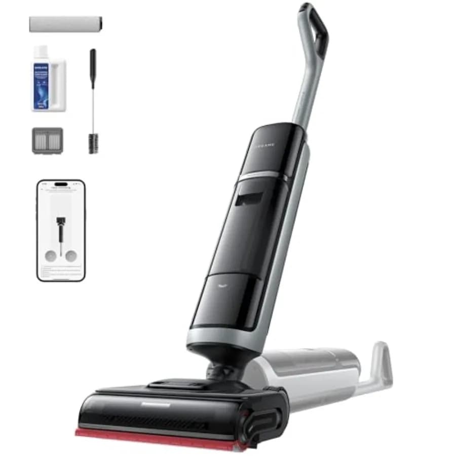 Aspirapolvere H15 Pro per Superfici Asciutte e Bagnate 185 ° Mop Aspirapolvere Senza Fili per Pulizia Pavimenti con Braccio Robotico AI GapFree, 22KPa di Aspirazione