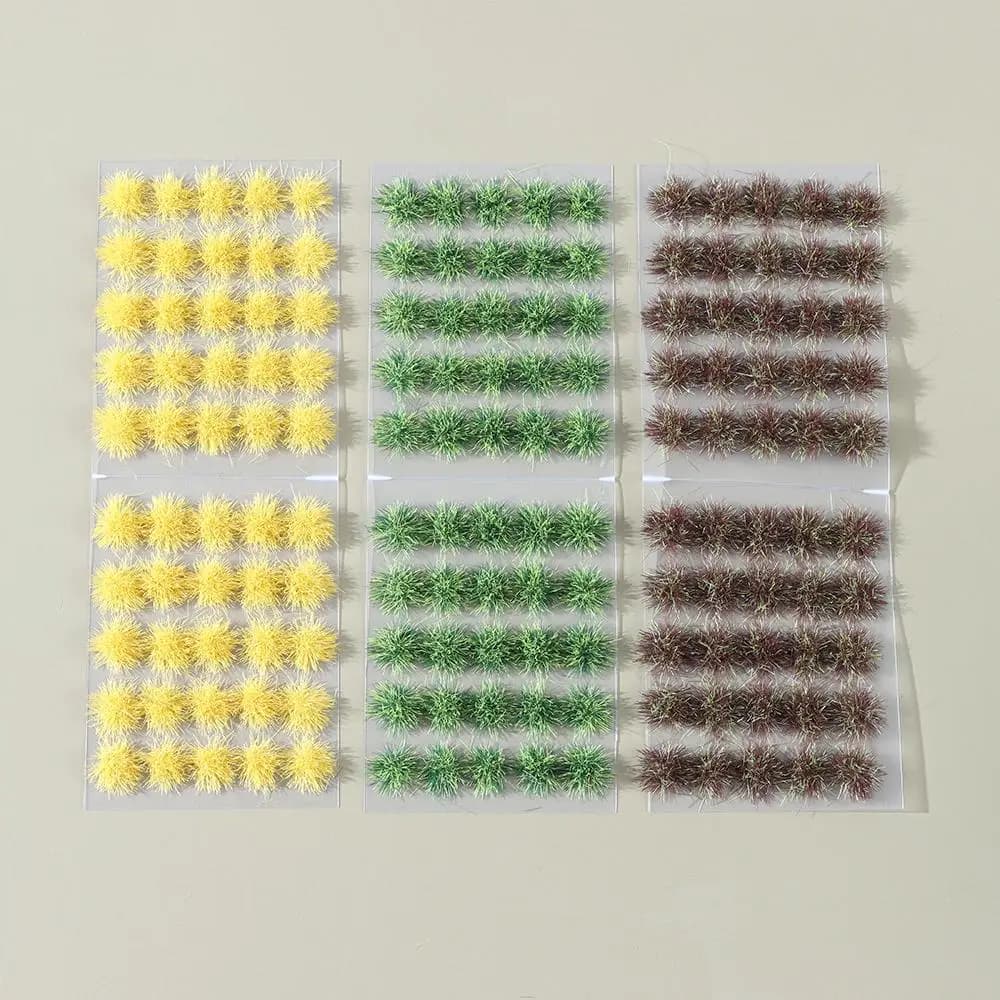 50 pcs 5mm artificial tufts miniature grass bushes plant Cluster Multi-terrene pattern simulation sand table material scene