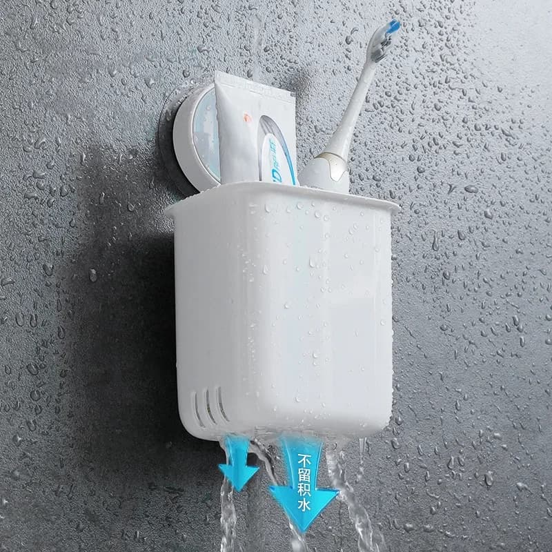 Porta spazzolino portatile a parete Porta dentifricio Bocca Tazza Porta impermeabile Portaoggetti da bagno senza trapano Scaffale Organizzatore