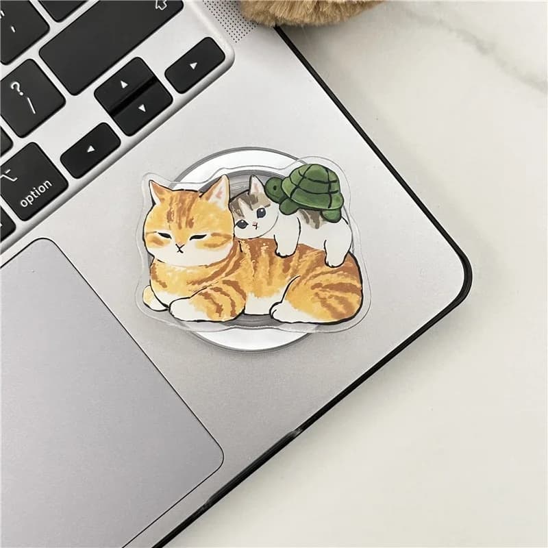 Cartone animato simpatico gattino gatto per telefono magnetico Magsafe Griptok Grip Tok supporto per iPhone 17 16 15 supporto di ricarica wireless pieghevole