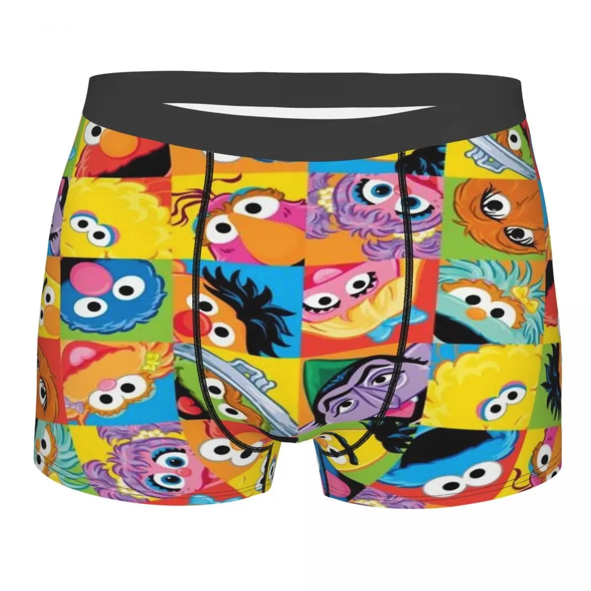 Boxer da uomo personalizzati con motivo Cookie Monster, ispirati ai programmi televisivi, morbidi e confortevoli