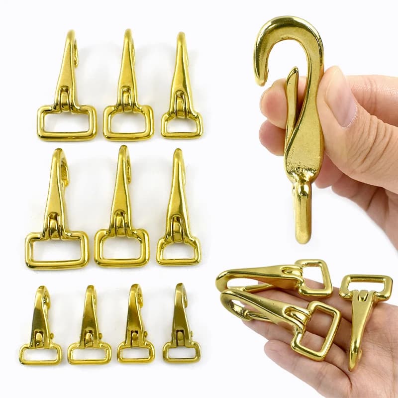 1-5 pezzi moschettone in ottone per borsa halter zaino tracolla moschettone collare per cani grilletto clip chiusura cablaggio fissaggio hardware