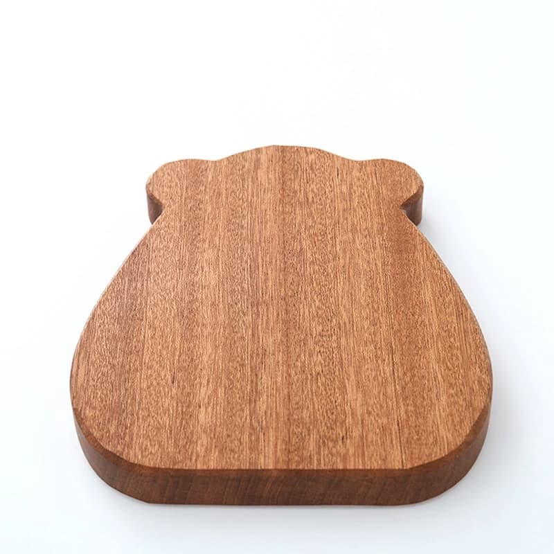 Tagliere in legno Vassoio per pane a forma di orso carino Tagliere da cucina in noce nera, Marrone CX