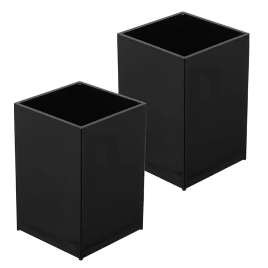 Set di 2 Portapenne Neri in Acrilico, Porta Pennelli da Trucco, Organizzatore per Scrivania e Ufficio