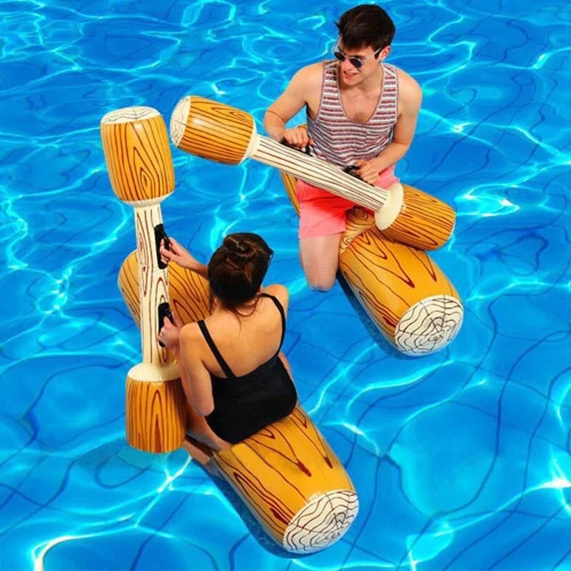Gommone Gonfiabile Effetto Legno per Adulti, Giocattolo Acquatico, Zattera Galleggiante, Anello da Nuoto, Gioco Divertente per Piscina, Spiaggia, Feste Estive