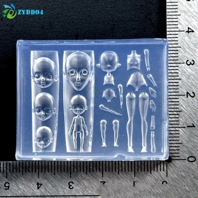 ● Set di 1 stampo in silicone 3D per bambole facciali, decorazione per nail art, stampo per unghie fai da te, accessori per armature.