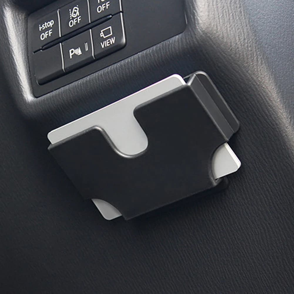 Creative Car Mounted Card Holder, Auto Storage Box with Card Slot for Highway Pass & Fuel Refuel Vouchers Interior Decor