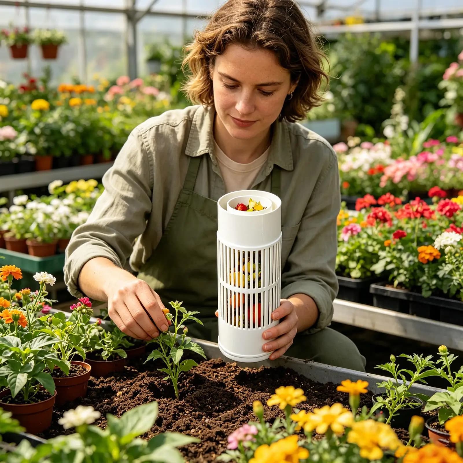 Composter per vermi da esterno, compostiera interrata per giardino, cucina, casa, compostaggio del terreno