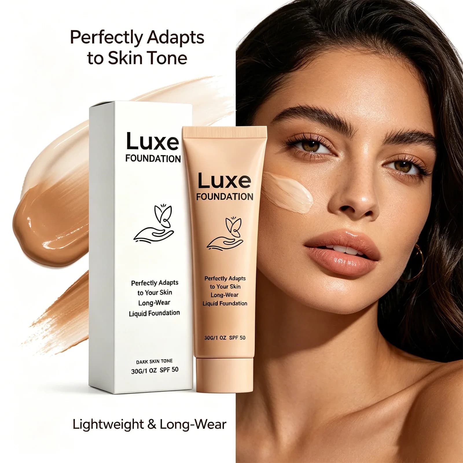 Foundation Long Wear Liquid Foundation Flawless Finish High Coverage Even Skin Tone Breathable Lightweight Natural Look 30g