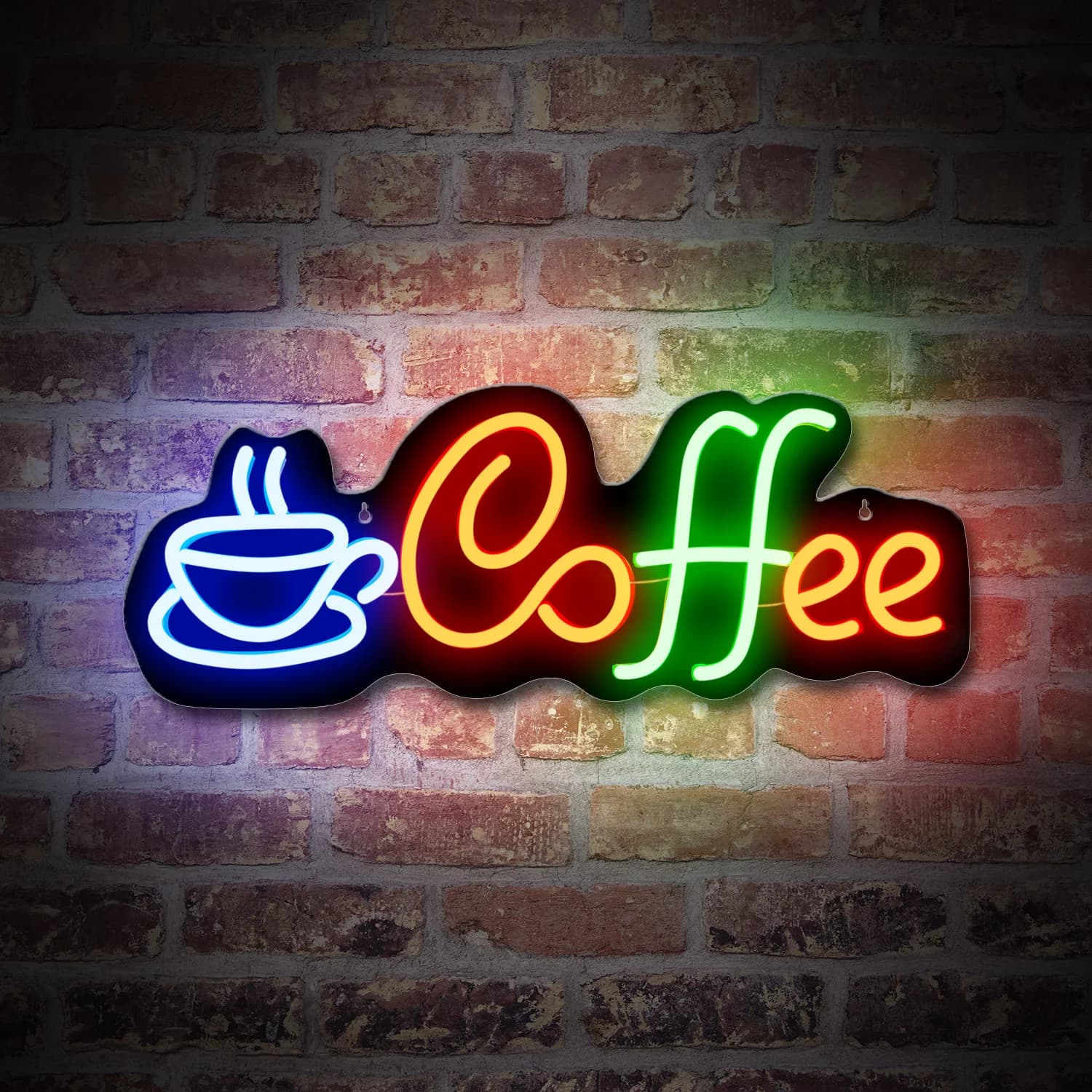1 pezzo di pannello decorativo con luce al neon a LED per caffè, utilizzato per bar, ristoranti, negozi e decorazioni murali per finestre
