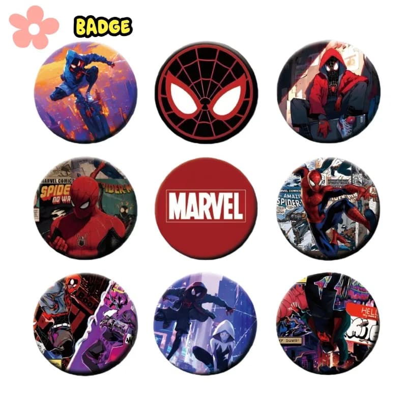 Distintivo Marvel Spider Man Miles Peter Parker Gwynn Periphery Bar Borsa per il dolore Accessori per zaini Elementi comici appesi