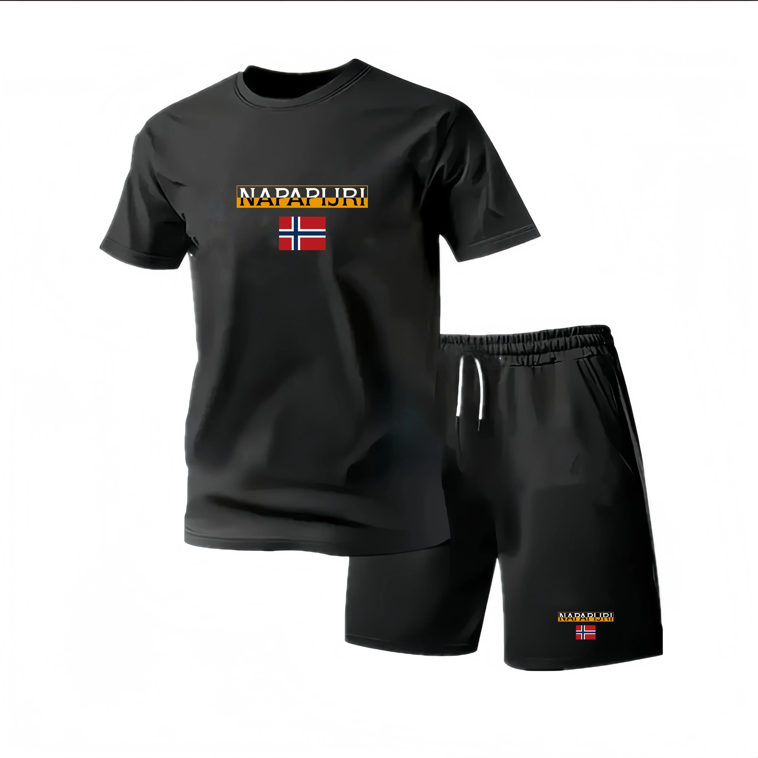 Summer 2026 comfortable new breathable men's casual sports set outdoor fashionable jogging men's short-sleeved T-shirt and shor