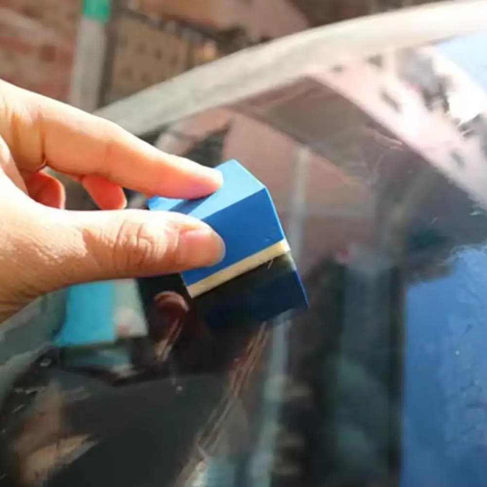 Pulizia del vetro dell'auto Spazzola in feltro di lana Spugna per la pulizia della pellicola dell'olio del parabrezza Strumenti placcati in cristallo lucido per autoveicoli Olio per vetro per auto Fi