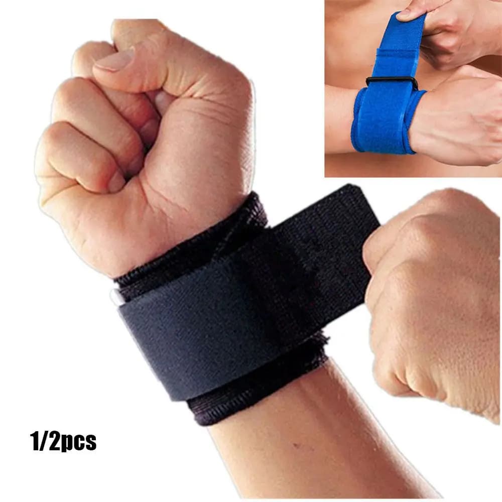 Fitness Powerlifting Safety Brace Strap Training Exercises Wristband Adjustable Wraps Hand Wrist Support Cotton Sweat band