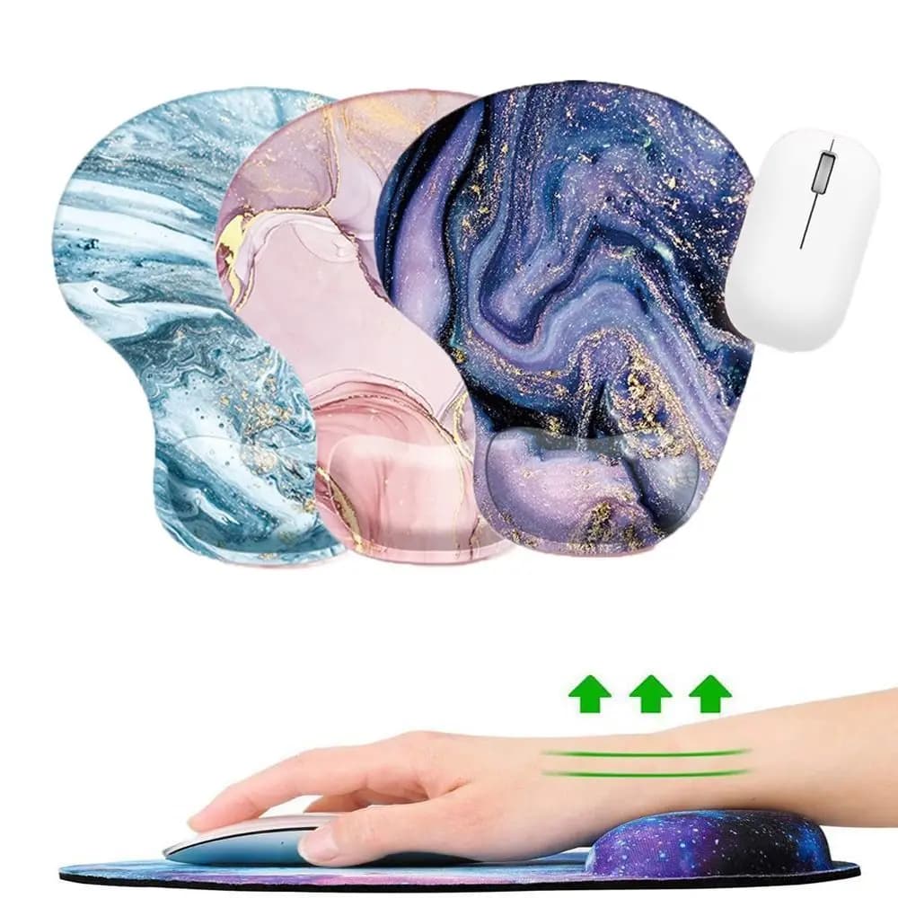 Tappetino per Mouse con struttura marmorizzata poggiapolsi tappetino per Mouse ergonomico antiscivolo con supporto per la mano comodo tappetino per Mouse da gioco con pittura a olio