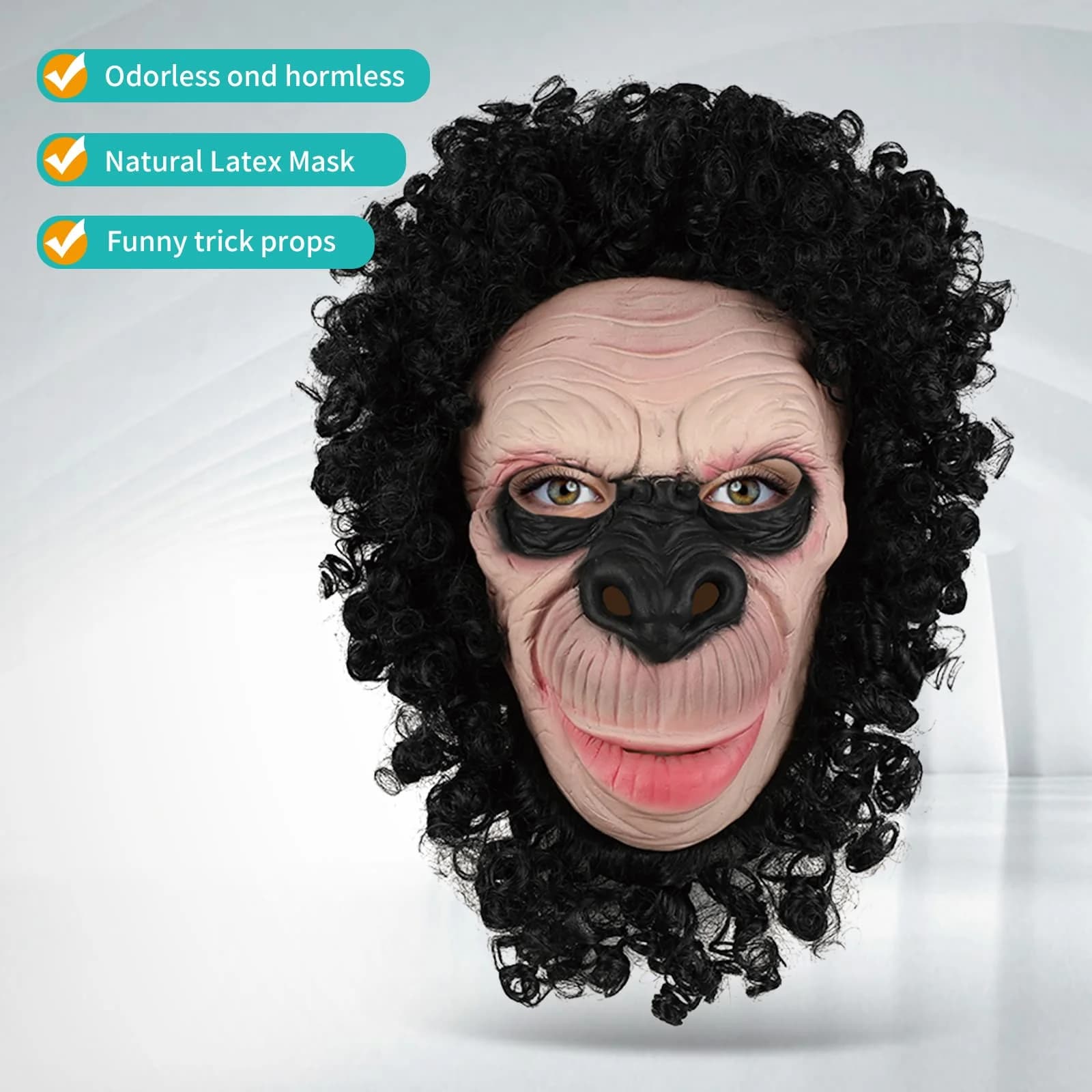 1PC handsome gorilla mask, animal party costume mask, latex material mask, Halloween costume mask